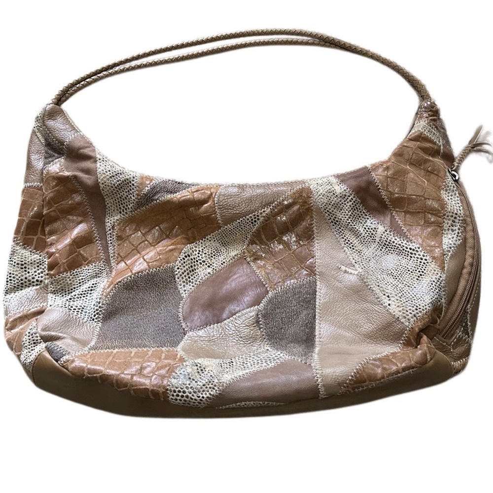 Great America Leatherworks Patchwork Hobo Leather Suede Fabric